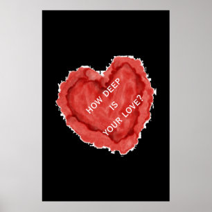 Poster Coração Vermelho Negro é tão profundo o seu am