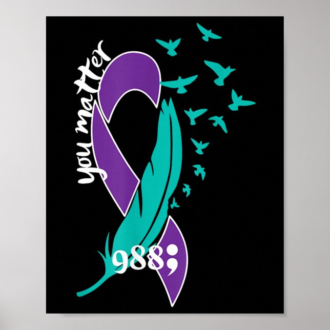 Poster Coração Você 988 Conscientização sobre Prevenção a (Frente)
