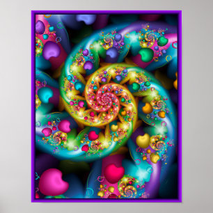 Poster Corações Arco-Íris