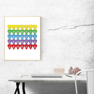 Poster Corações Arco-íris da Geórgia