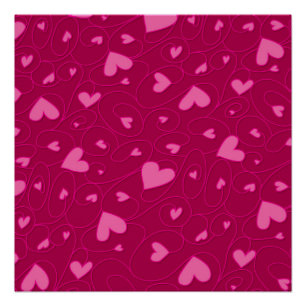 Póster Corações cor-de-rosa
