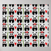 Corações das Pandas Bonitas: Padrão Infantil