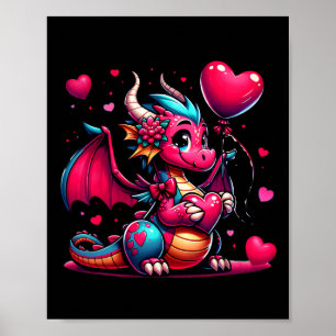 Poster Corações de Dragão do Dia dos Namorados Animais Ho