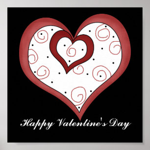 Poster Corações Duplos D1 - Sinal de Amor Personalizável/