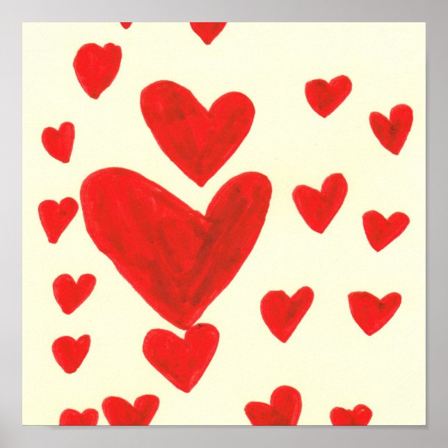 Póster Corações Flutuantes (Frente)