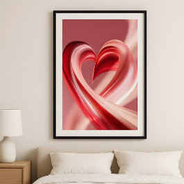 Poster Corações Giratórios Vibes de Cereja – Arte Abstrat