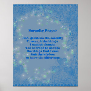 Poster Corações inspirados do azul da oração da