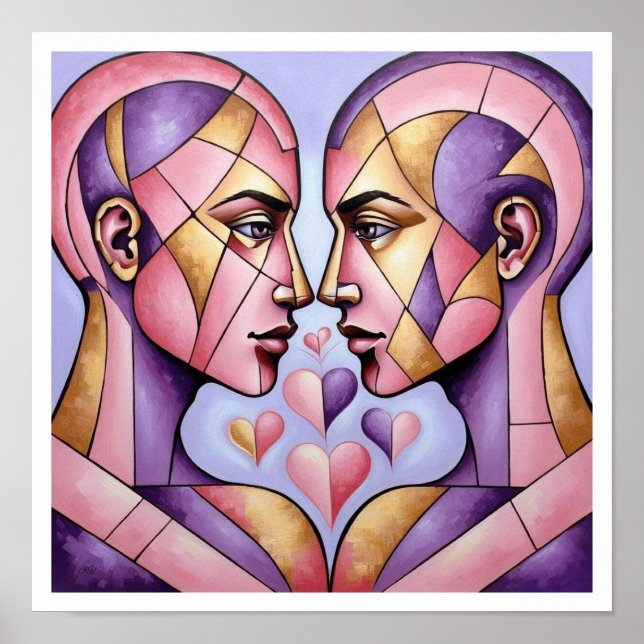 Poster Corações Intertecidos (Frente)