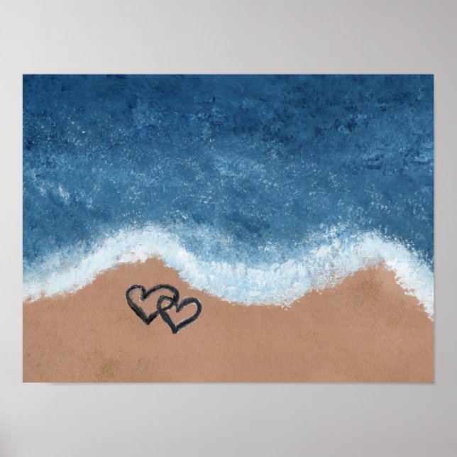 Poster Corações na Areia (Frente)