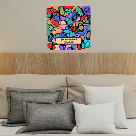 POSTER CORAÇÕES NEUROGRÁFICAS CORES DIGITAIS