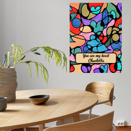 POSTER CORAÇÕES NEUROGRÁFICAS CORES DIGITAIS