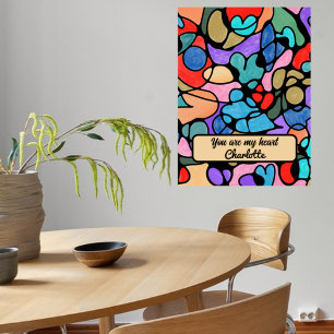POSTER CORAÇÕES NEUROGRÁFICAS CORES DIGITAIS