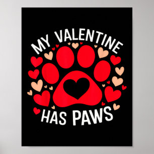 Poster Corações O Meu Namorado Tem Patas Dia Dos Namorado