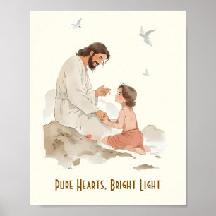 Poster Corações Puros Luz Brilhante