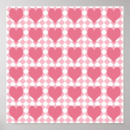 Poster Corações Rosa