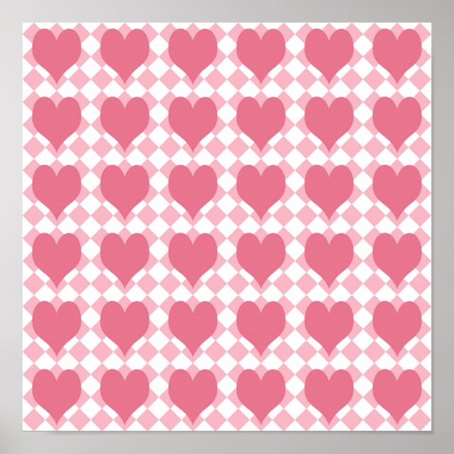 Poster Corações Rosa (Frente)