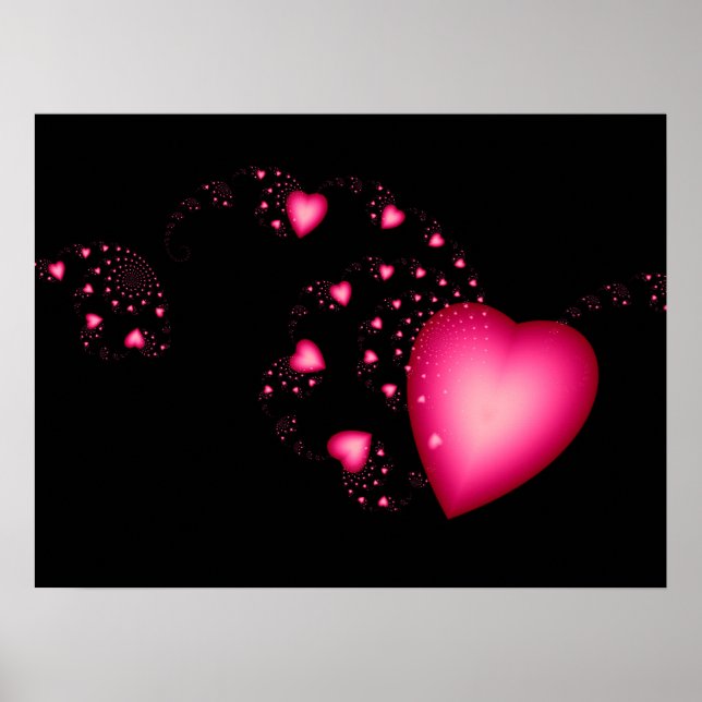 Poster Corações Rosas (Frente)