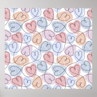 Poster Corações Suaves: Dia de os namorados Contínuo