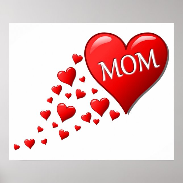 PÓSTER CORAÇÕES VERMELHAS PARA A MÃE (Frente)
