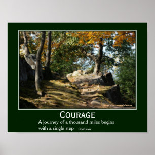 Póster Coragem Cotação Woodland Caminho Inspirativo
