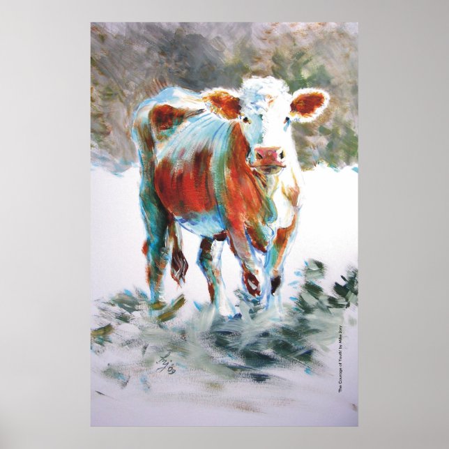 Póster Coragem da Pintura de Vaca Juvenil (Frente)