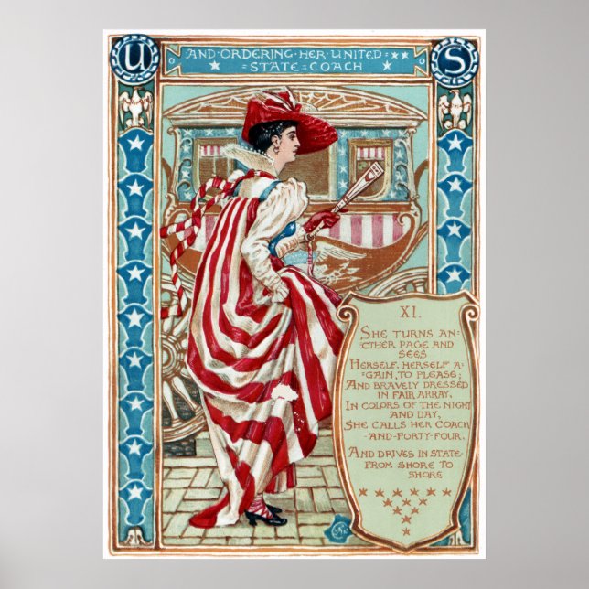 Póster Coragem de Walter Crane Columbia Estados Unidos (Frente)