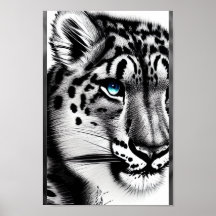 Coragem Leopardo de Neve com olho azul