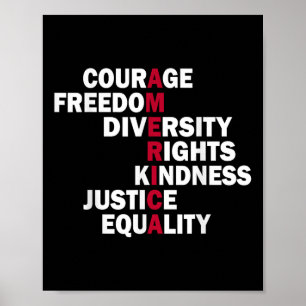 Poster Coragem Liberdade Diversidade Direitos Bondade Jus