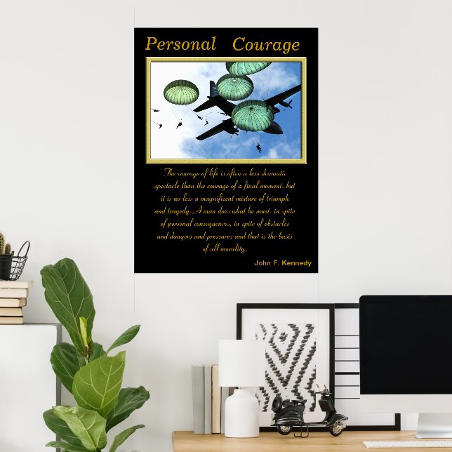 Póster Coragem Pessoal: Descida do Céu (Escritório em casa)