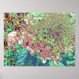 Poster Coral Elegante e Chartreuse Limelight Hydrangea