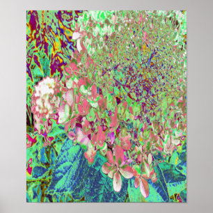 Poster Coral Elegante e Chartreuse Limelight Hydrangea