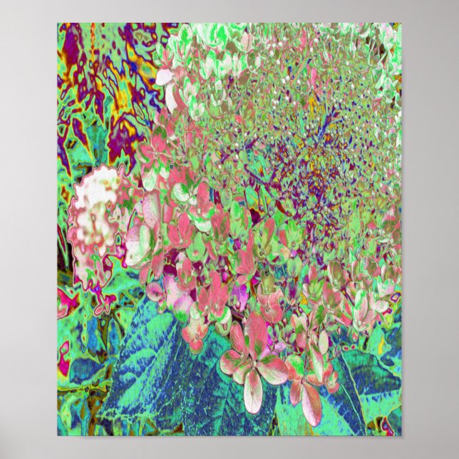 Poster Coral Elegante e Chartreuse Limelight Hydrangea (Frente)