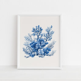Poster Coral Reef - Azul Costeiro em bege