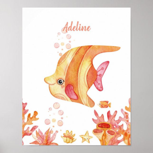 Poster Coral Reef Dreams Fish personalizável (Frente)