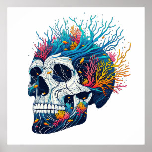 Poster Coral Reef Skull