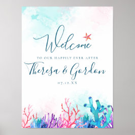 Poster Coral Starfish, Casamento de Praia