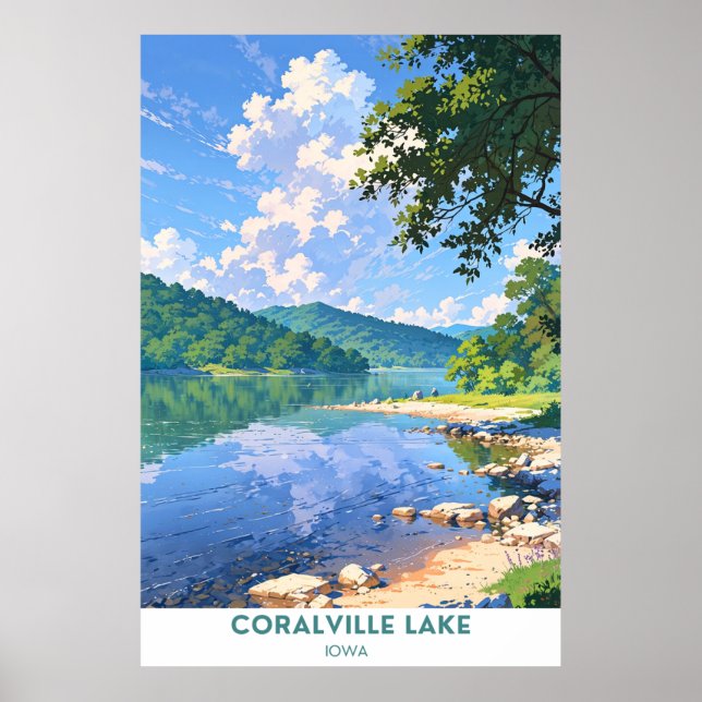 Poster Coralville Lake, Iowa (Frente)