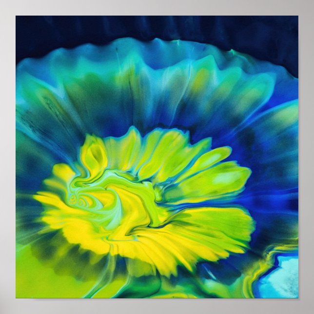 Poster Corante azul e amarelo (Frente)