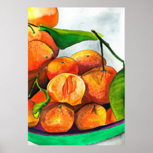 Poster Corante laranja-tangerina fruta