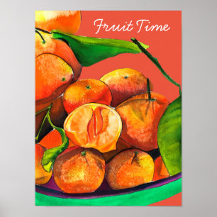 Poster Corante laranja-tangerina fruta