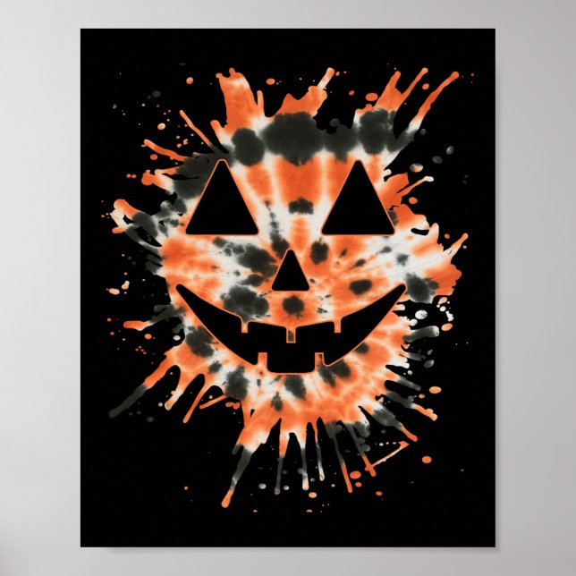 Poster Corante Laranja Tie Jack O Rosto Lanterno - Hallow (Frente)