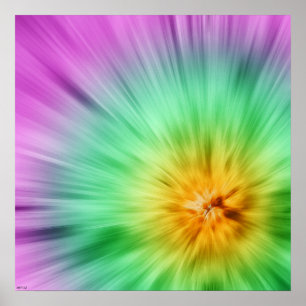 Póster Corante Verde E Roxo
