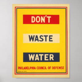 Poster Corantes Primários Brilhantes, não desperdice água