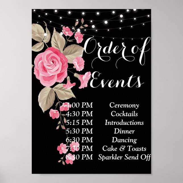 Poster Corda branca fica acesa em ordem negra (Frente)