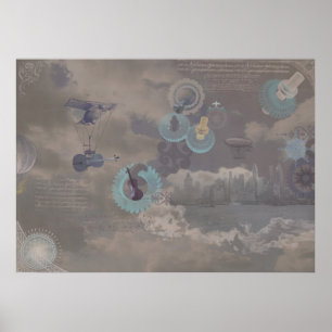 Póster Cordas do violino de Steampunk