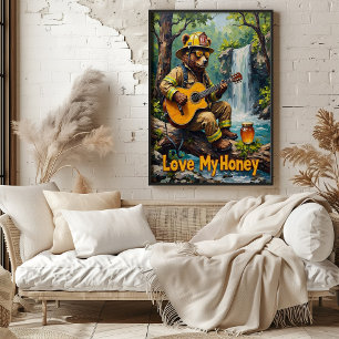 Poster Cordas em cascata: Harmonia Honrada do Urso