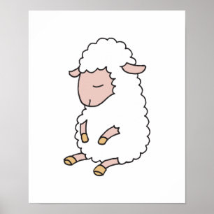 Póster cordeiro bebê fofo