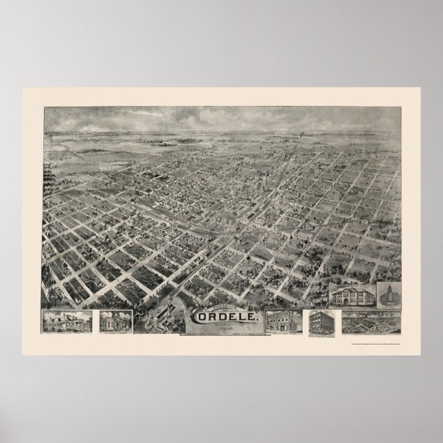 Póster Cordele, GA Panorâmica - 1908 (Frente)