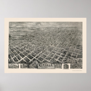 Póster Cordele, mapa panorâmico de GA - 1908