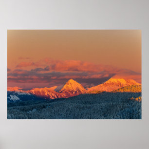 Poster Cordilheira laranja de inverno